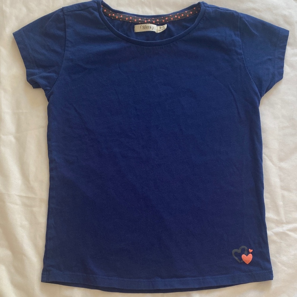 Sfera Kids Navy Tee with Heart Detail